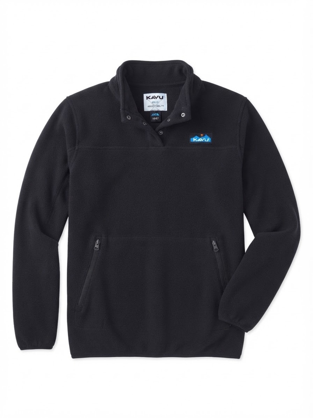 Kavu Black Quarter-Snap Fleece Pullover size Small